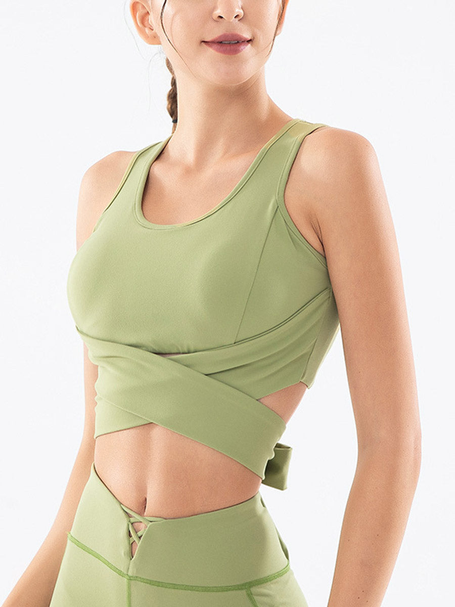 Pure Color Sports Bra Quick-Drying Halter Yoga Vest