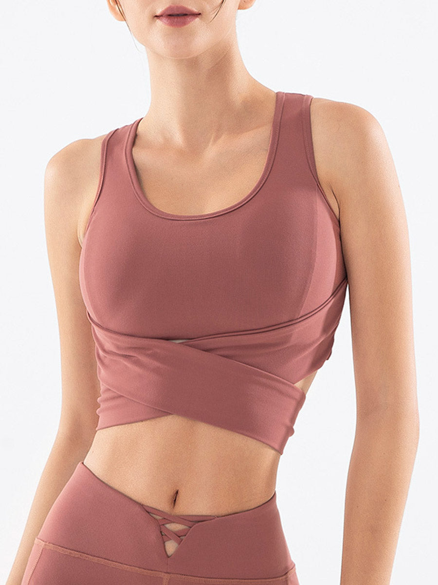 Pure Color Sports Bra Quick-Drying Halter Yoga Vest