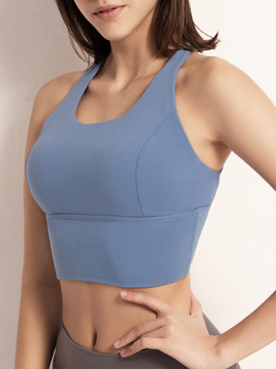 Pure Color Non-steel Ring Shockproof Vest Yoga Bra