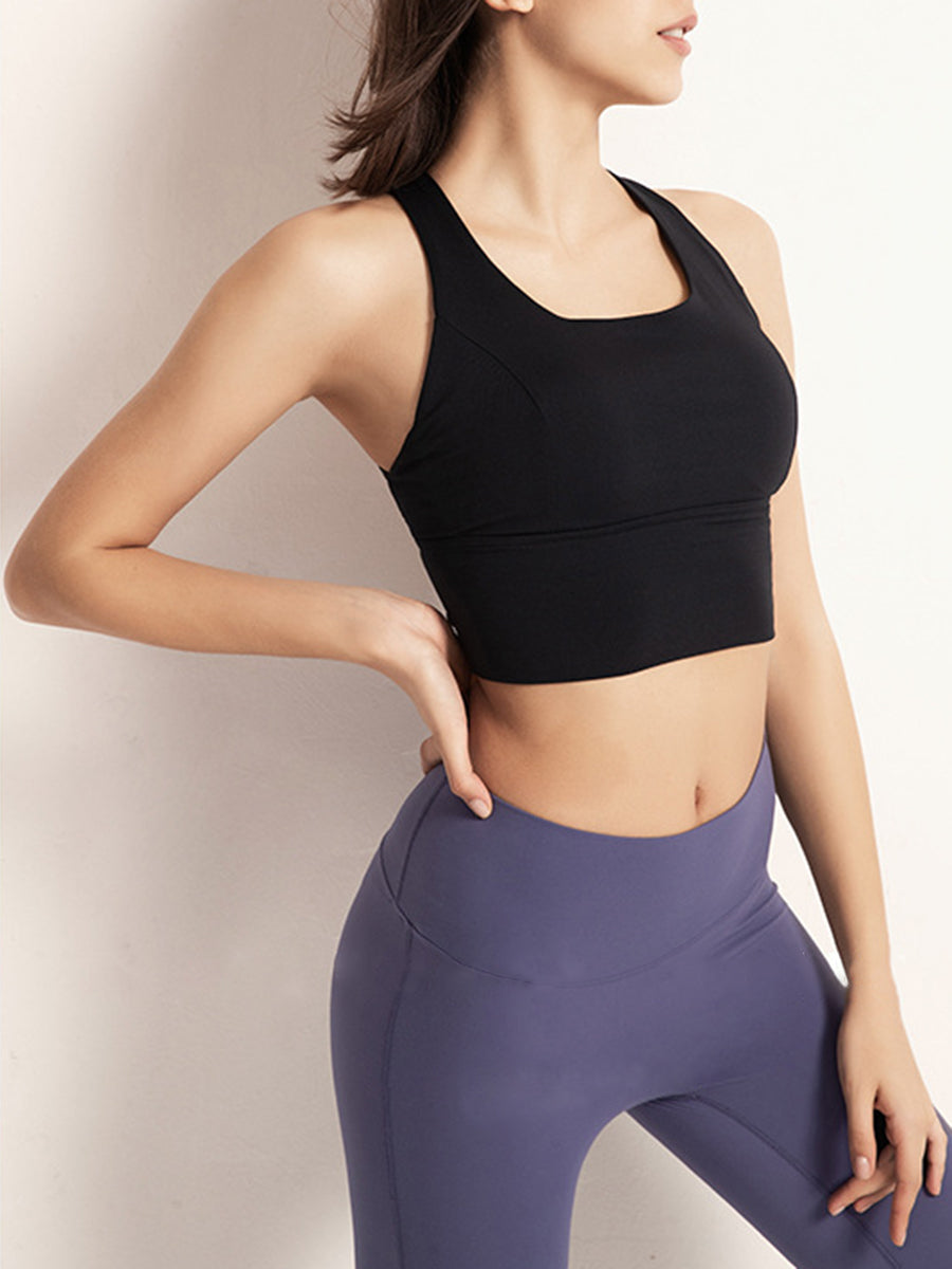 Pure Color Non-steel Ring Shockproof Vest Yoga Bra