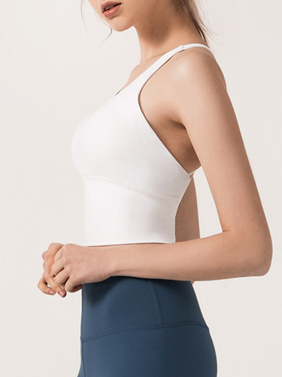 Pure Color Cross Yoga Sports Underwear Bra