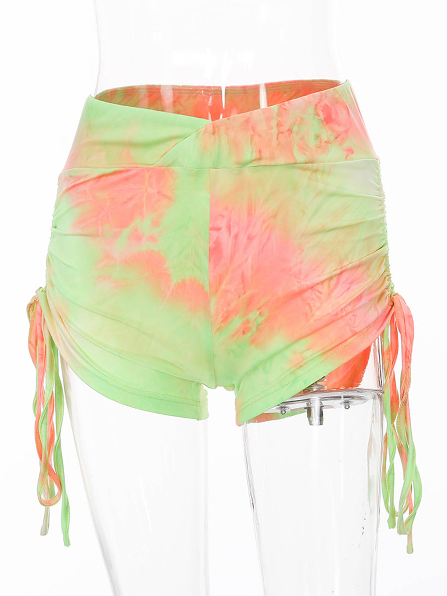 Fashion Yoga Tie Dye Drawstring High Waist Sport Pants